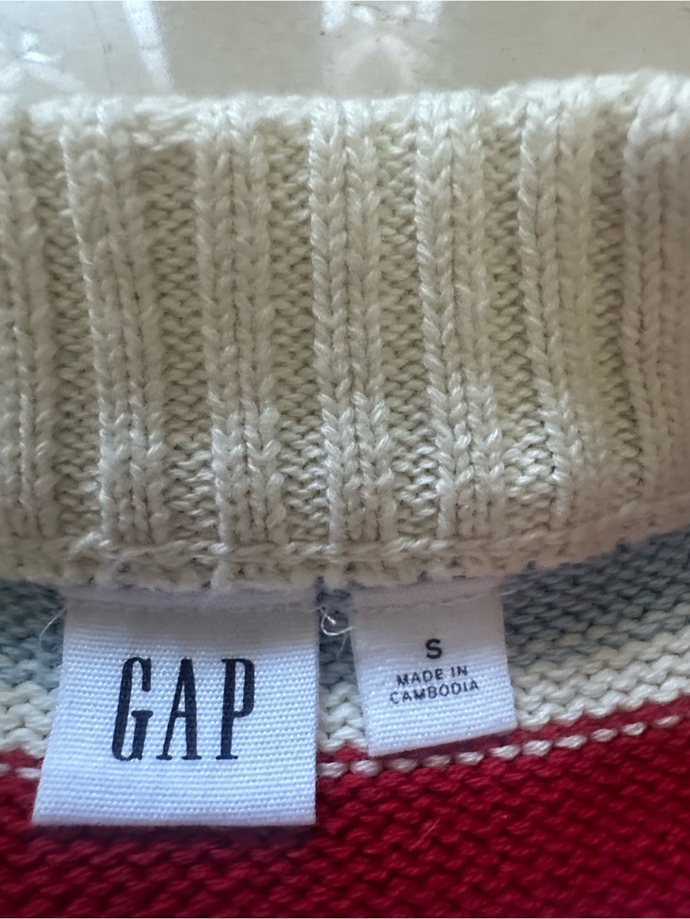 GAP Multicolor Striped Crewneck Sweater - Pink, Red, Blue, Green, Cream - Picture 2 of 8